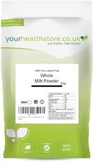 yourhealthstore 100% Pure Lactose Free Whole Milk Powder 300g, No Additives, No Added Sugar, No Soy Lecithin, Vegetarian, (Recyclable Pouch)