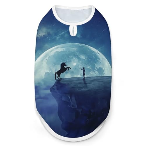 ペット服 馬柄 星空 月 犬服 ペットウェア Tシャツ パーカー 袖なし 犬の服 タンクトップ タンクトップ クールベスト 通気性 ファッション S-2XL