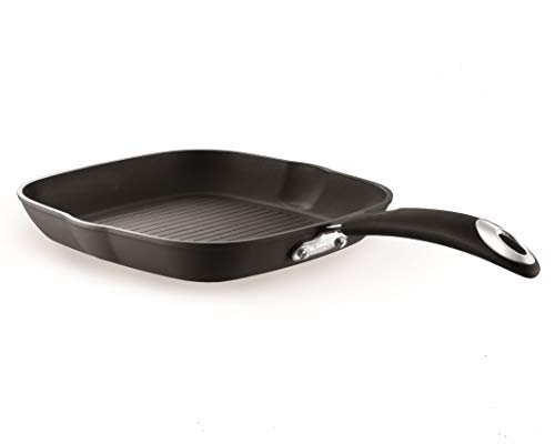 Bialetti 0F7GR028 Duratek Grill (Bistecchiera), Alluminio, 28x28 cm, Adatta all'induzione