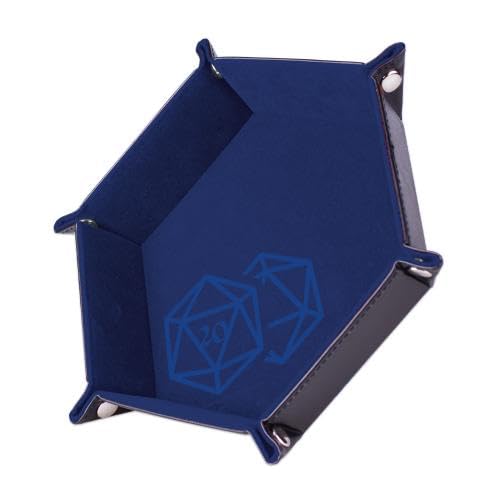 Epic Forge-Dice Track - D20 Dark Blue - 19 x 19 cm - Leather and Velvet, 19 cm x 19 cm - Image 2