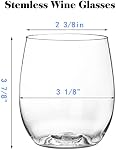Tebery 32 Pack Unbreakable Plastic Wine Glasses Stemless, 12 Oz Heavy Duty Clear Drinking Glasses Wine Cups, Reusable for Champagne, Dessert, Food Samples, Catering, Weddings