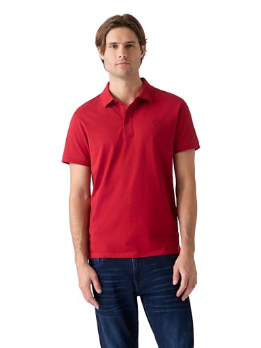Guess Mens Short Sleeve Guess Polo Shirt, Chili Red, Small