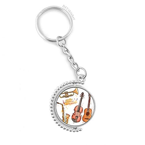 Porte-clés guitare aquarelle rotatif, le cadeau idéal pour mélomanes