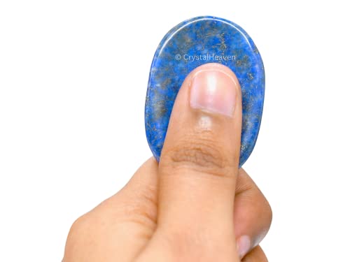 Image of Certified Lapis Lazuli Crystal Thumb Worry Pebbles Stones for Stress Relief