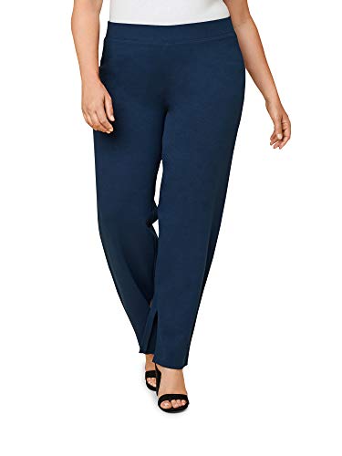 Seek No Further by Fruit of the Loom Women's Plus Size Trouser Dress Pants, Navy Nights, 1X
