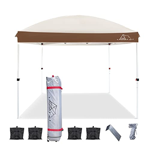 Camp Master Canopy Tent, Outdoor 10x10 Pop Up Dome Canopy,Patio Tents for Parties,Quick Easy up Canopies with Waterproof Roof Roller Bag 4 sandbags (10X10 FT, Brown) by CAMP MASTER - Used condition - Image 2