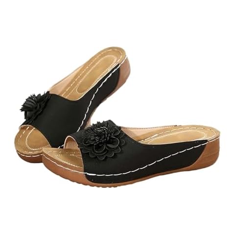 Canvas Flip Flops Women Rubber Slippers for Men Cushioned Flip Flops Supportive Women Pretty Sandals Small Heeled Shoes for Ladies Lace Up Shoes Black 4 Cover