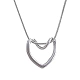 ZWCHGJ Temperamento niñas, Gargantilla Dije Plata Ley 925, corazón Minimalista, Collar con medallón Oro para Mujeres, Regalos de cumpleaños y San Valentín