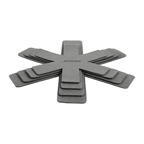 Sitram, batterie cuisine inox, 15 pcs, 2 casseroles 2 couvercles, 3 feutrines, 2 spatules, 1 cuillère en nylon, 2 poignées amovibles, tous feux dont induction 714690 Gris – Image 4