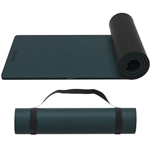 onlyhe Extra Thick 12mm TPE Exercise Yoga Mat with Strap, 1/2 Inch Non-slip Workout Mat for gymnastics, Pilates, Home, Workout, Gym Floor Fitness