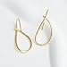 925 Sterling Silver Handmade Hammered Open Teardrop Drop Earrings for Women, 14K Gold Plated