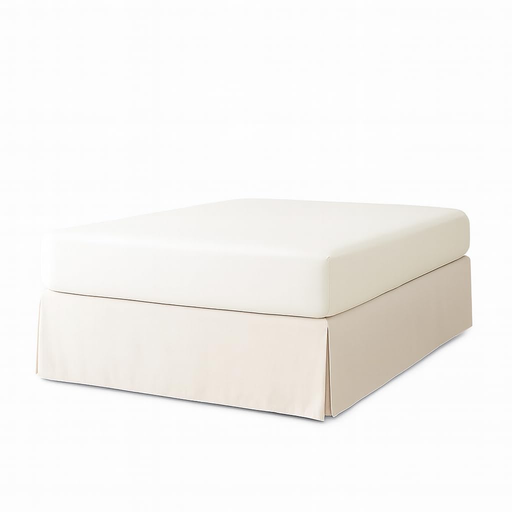Gonna da Letto Mantovana Giroletto Elastica Singolo/Matrimoniali/Una Piazza e Mezzo Tre Lati Tessuto Balze Gonna Letto Lunghezza 38/45 cm (Color : White, Size : 180 * 200+38cm