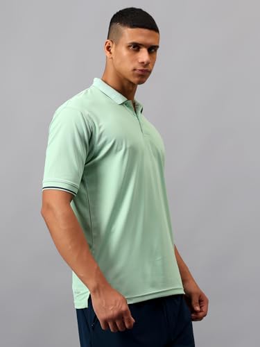 Image of Vector X Adults Mens Sports Wear Polyester Half Sleeves All Day Wear tee Shirt Polo T Shirt Detailing with Contrast Color Tipping on Sleeves & Collar for Casual Wear Regular Fit Tshirts