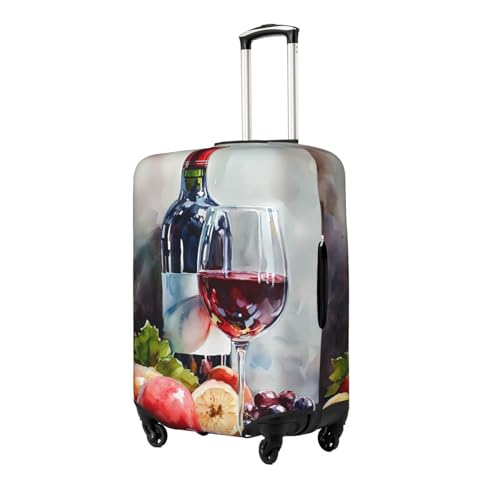 Red Wine Elastic Travel Luggage Cover, Washable Spandex Suitcase Protector, Anti-Scratch Fits 18-32 Inch2