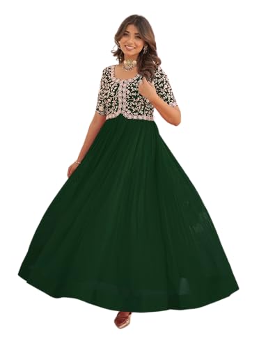 Image of Fashion Basket Georgette Embroidered Anarkali Gown for Women