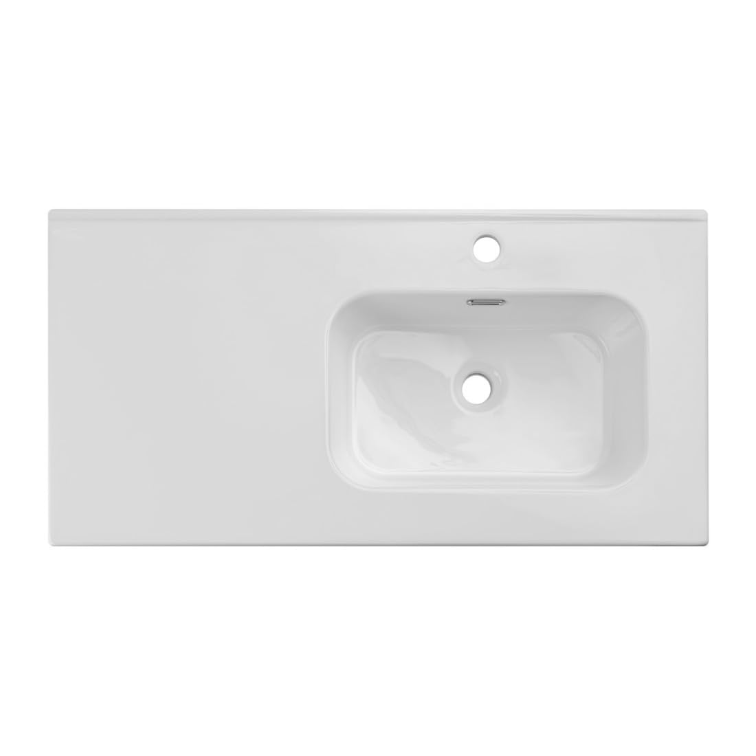 Meublorama Essen - Lavabo empotrado (90 cm), color blanco brillante
