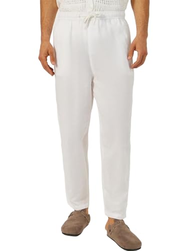 Image of Styli Men Solid Linen Blend Balloon Fit Trousers