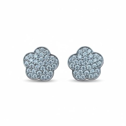 Boucles d'oreilles fleur argent 925 et zircons pour illuminer votre style quotidien