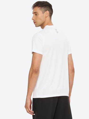 Image of hummel Budoc Round Neck Half Sleeve Solid Regular fit Polyester T-Shirt for Men Comfortable Breathable Fabric Stretchable for Everyday Use Ideal for Yoga Training Gym Running or Performance
