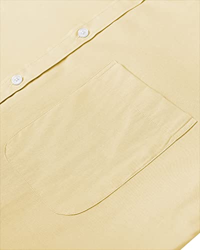 Image of Alimens & Gentle Mens Solid Oxford Shirt Long Sleeve Dress Shirt Work Casual Button Down Shirts with Pocket