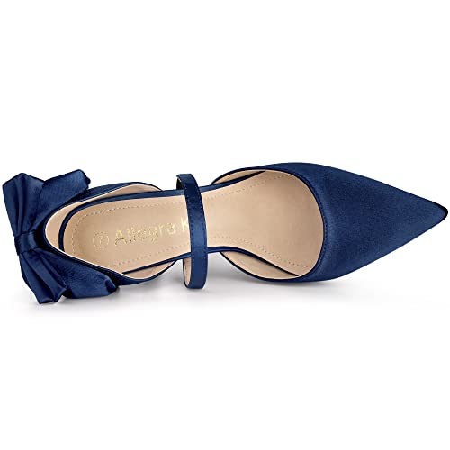 Allegra K Allegra K Women's Pointed Toe Bow Satin Blue Stiletto Heels Pumps - 10 M US
