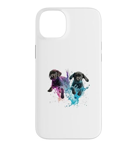 Black Lab Puppies �J���t���Ȑ����Ԃ� �N�₩�ȃA�[�g �X�}�z�P�[�X iPhone 14 Plus �p