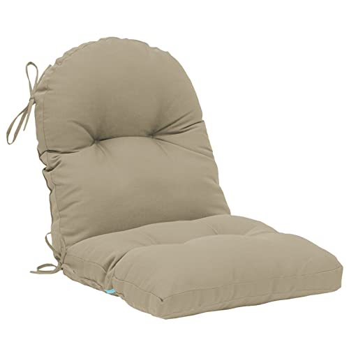 Image of QILLOWAY Tufted Outdoor Chair Cushion Set of 4, Waterproof 43x20x4 Inch Non Slip Replacement Pad for Wicker Lounge Patio Furniture, Beige