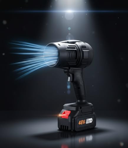 Image of Electric Handheld Air Blower, 48V Cordless Turbo Blower for Home, Car & Outdoor | High-Speed Air Blower with Rechargeable Battery & Fast Charger | Heavy-Duty Dust Cleaner for Computer,