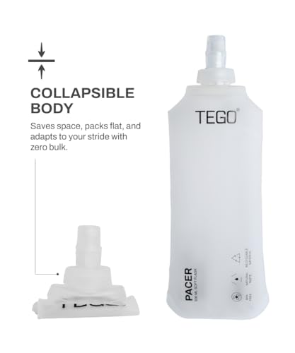Image of TEGO Pacer Running Belt Hydration Kit | Running Waist Belt with 500ml Soft Flask | Lightweight Stretch Running Belt with Storage | Marathon, Jogging & Daily Runs