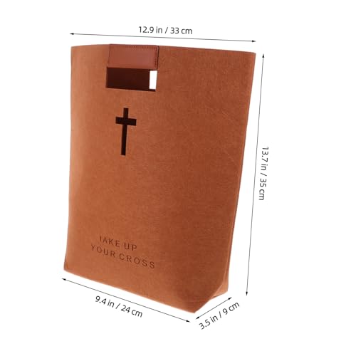 Capacity Felt Bible Bag Hollow Cross Design Versatile Tote Organizer for Church School Travel and Daily Use Stylish and Scratch-resistant Bible Carrying Case2