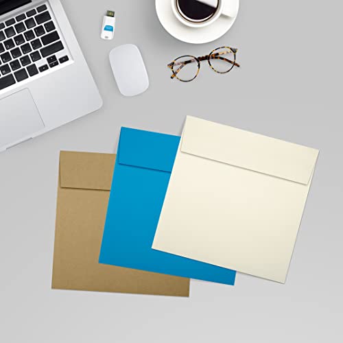 Lux Paper Square Invitation Envelopes For 6 1/4 X 6 1/4 Cards In 70 Lb. Natural, Printable Envelopes For Invitations, With Peel & Press Seal, 50 Pack, Envelope Size 6 1/2 X 6 1/2 (Off-White) #TOP7