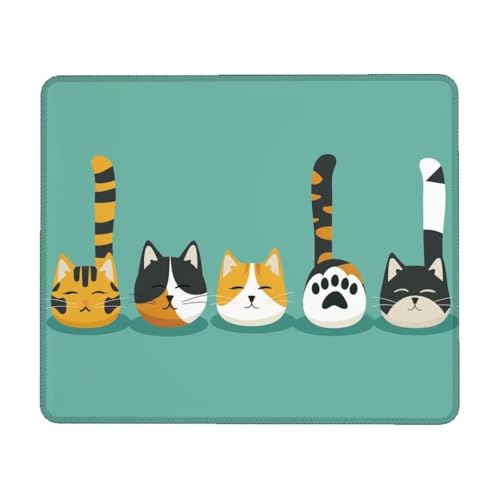 Sage Green Mouse Mat 420 x 350 x 3 mm Gaming Mouse Pad Cat Mouse Mat Waterproof with Non-Slip Rubber Base, Mouse Pad with Stitched Edges, Mousepad for Computer Accessories, Laptop, Office & Home F-1