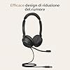 Jabra Evolve2 30 SE Cuffie Stereo, USB-A MS con microfono a cancellazione di rumore, certificato Microsoft, braccio, busylight e custodia morbida - nero