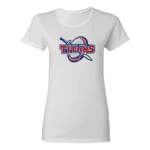Underground Printing LS1021 - Detroit Mercy Titans Primary Logo Womens T-Shirt - X-Large - White