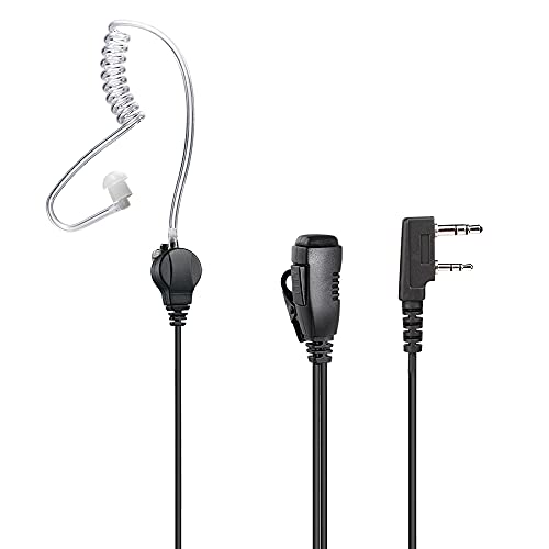 Zwei-Wege-Radio-Ohrhörer für Kenwood Covert mit Air Acoustic Tube Surveillance Headset, 2-polig, 2,5 mm/3,5 mm, Mikrofon, PTT Walkie Talkie Kopfhörer Cover