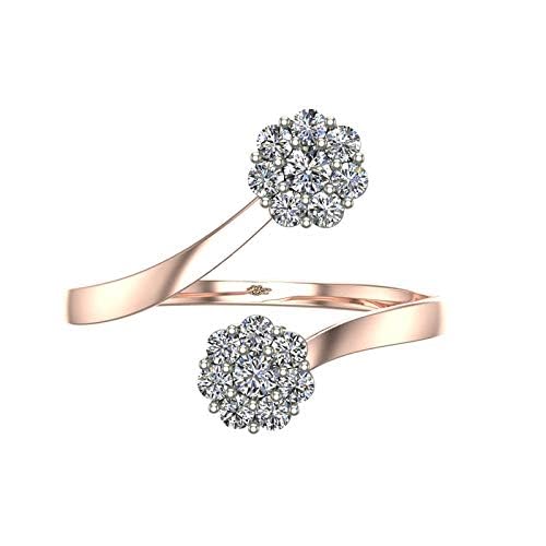 Image of DISHIS 14K(585) /18K(750) Rose Gold Diamond BIS Hallmarked Ring for Women