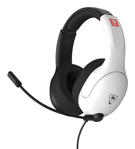 Turtle Beach Airlite Fit Schwarz und Weiß Wired Gaming Headset Offiziell Lizenziert für Nintendo Switch, Lite und OLED – Flip-to-Mute Mic, Over-Ear Premium Komfort