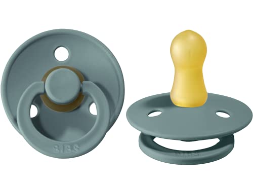 Image of BIBS Baby Pacifier | BPA-Free Natural Rubber | Made in Denmark | Island Sea/Petrol 2-Pack (0-6 Months)