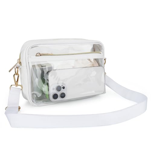 DOB SECHS Clear Crossbody Purse Bag - Clear Messenger Bag for Stadium Concerts & Sporting Events2