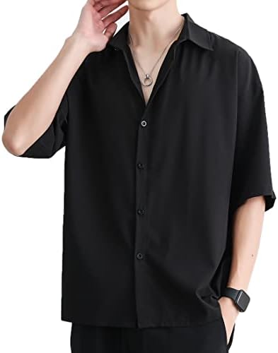 （05:00時点） [COMOOS] シャツ メンズ 無地 ゆったり 大きいサイズ カジュアル メンズ シャツ 半袖 ドロップショルダー 透湿素材 オシャレ 快適な 柔らかい ボタンダウン ワイシャツ 人気 春夏秋