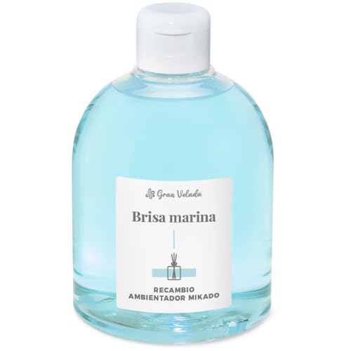 Recambio Ambientador Mikado Brisa Marina: Fragancia fresca y limpia con notas de limón, menta y ozono. Ideal para hogar, oficina y coche. Fácil de mezclar y duradero.Hazte con el tuyo | 500 ml