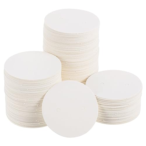 PATIKIL Earring Display Cards, 500 Pack Paper Earring Holder Blank Tags Round Cardboard for Hanging Earrings Ear Studs Style 2, White