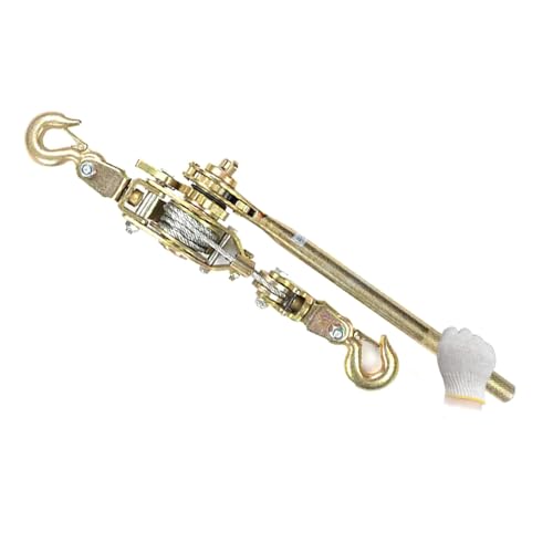 Aocay Verricello Manuale, Argano Manuale a Fune con Cricchetto Autobloccante 2T/3T/4T, Argano a Cricchetto Manuale Bidirezionale con Doppio Gancio per Rimorchiare Veicoli/Spostare Carichi Pesanti(2T)