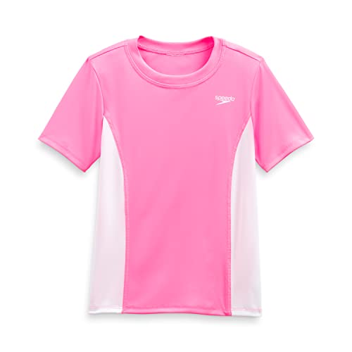 Image of Speedo Girls' Uv Swim Shirt Short Sleeve Printed Rashguard