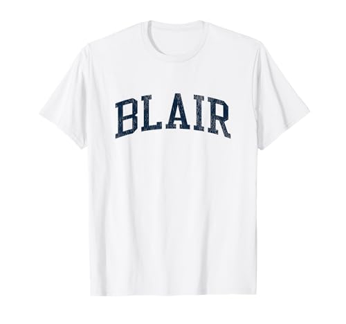 Blair WI Vintage Athletic Sports JSN2 Navy Print T-Shirt