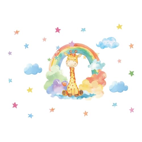 Vinilo decorativo Achang jirafa acuarela para pared infantil