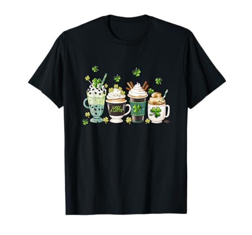 St. Patrick's Day Coffee Lover Lucky A Latte Irish Shamrock T-Shirt