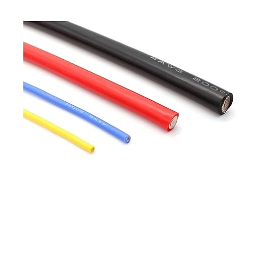 Cable Flexible Heat Resistant Rubber Cable, 30AWG 0.06mm High Temperature Electrical Cable, Flexible Silicone Wire, Insulated Tinned Plated Copper 5meter Extension Connector(Color:Yellow,Size:30AWG 0