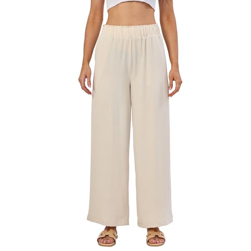 Women's Wide Leg Pants Straight Leg Trousers,Summer Beach Pants Fit for Casual and Work2