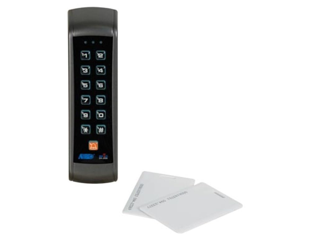 EtiamPro Teclado de códigos para control de accesos con doble relé, resistente a la intemperie, autónomo, iluminado, apto para puertas cerradas o desbloqueadas eléctricamente, funciona con códigos PIN